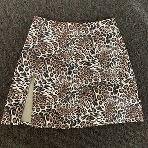 princess polly leopard print leather skirt